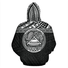 Load image into Gallery viewer, American Samoa All Over Hoodie - Polynesian Black Version Back