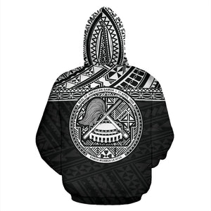 American Samoa All Over Hoodie - Polynesian Black Version Back
