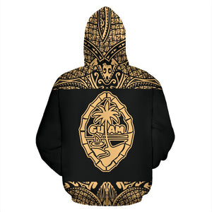 Guam All Over Hoodie - Polynesian Gold Bamboo Back
