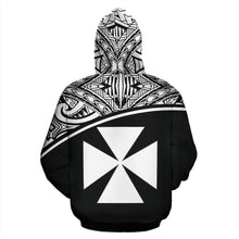 Load image into Gallery viewer, Wallis And Futuna All Over Hoodie - Polynesian Curve Black Style - BN09