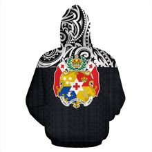 Load image into Gallery viewer, Tonga All Over Hoodie - Polynesian Black Version Back