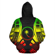 Load image into Gallery viewer, Chuuk All Over Hoodie - Reggae Color Tattoo Style back
