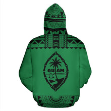 Load image into Gallery viewer, Guam All Over Hoodie - Polynesian Green And Black - BN09