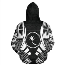 Load image into Gallery viewer, Chuuk All Over Hoodie - Black Tattoo Style back