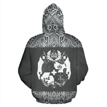 Load image into Gallery viewer, Tonga All Over Hoodie - Polynesian Grey And White - BN09