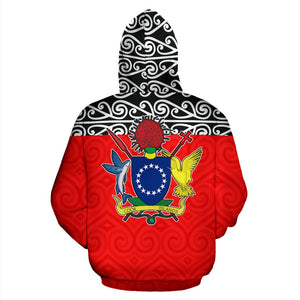 Cook Islands All Over Hoodie - Polynesian Red Version Back