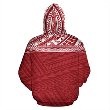 Load image into Gallery viewer, Poly All Over Hoodie - Polynesian Red Version Back