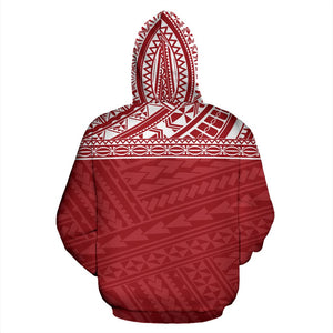 Poly All Over Hoodie - Polynesian Red Version Back