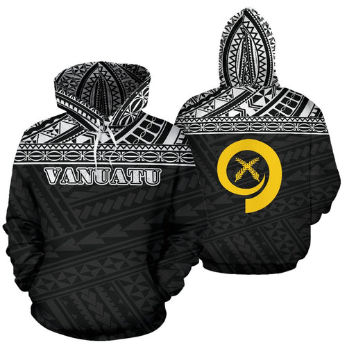 Vanuatu All Over Hoodie - Polynesian Black Version