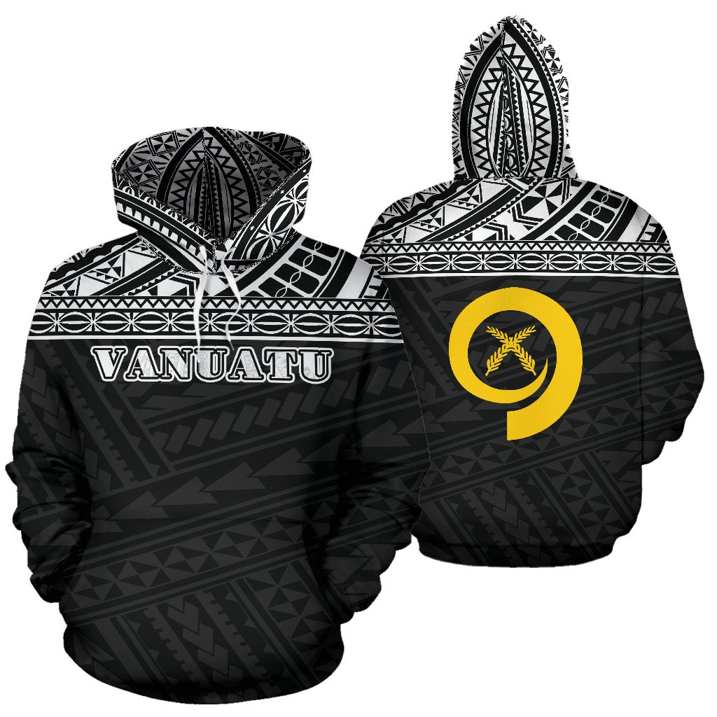 Vanuatu All Over Hoodie - Polynesian Black Version