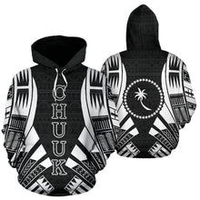 Load image into Gallery viewer, Chuuk All Over Hoodie - Black Tattoo Style