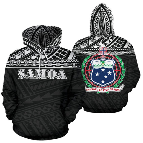 Samoa All Over Hoodie - Polynesian Black Version