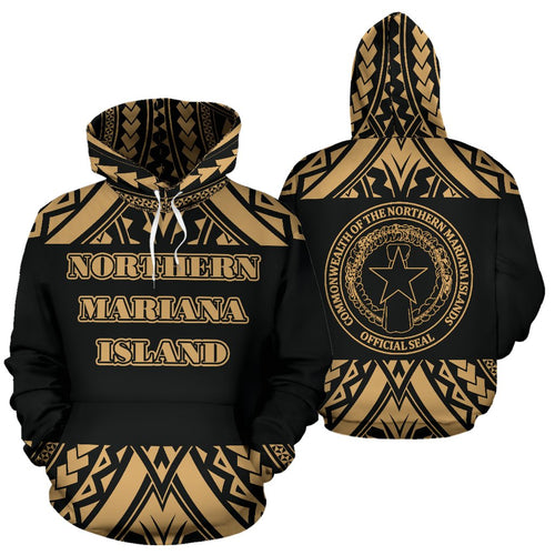 Northern Mariana Islands All Over Hoodie - Polynesian Gold Version