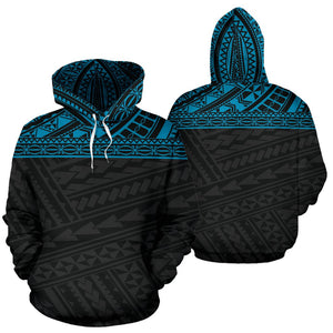Poly All Over Hoodie - Polynesian Black Blue Version - BN04
