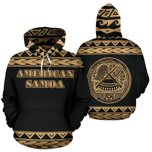 American Samoa All Over Hoodie - Polynesian Gold Version