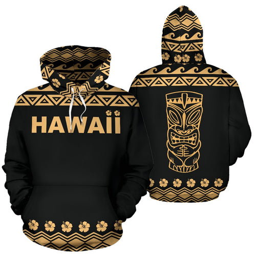 Hawaii All Over Hoodie - Polynesian Tiki Hoodie - BN04