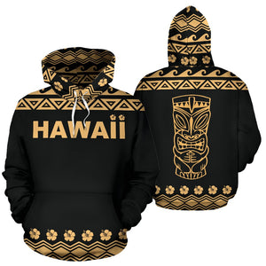 Hawaii All Over Hoodie - Polynesian Tiki Hoodie - BN04