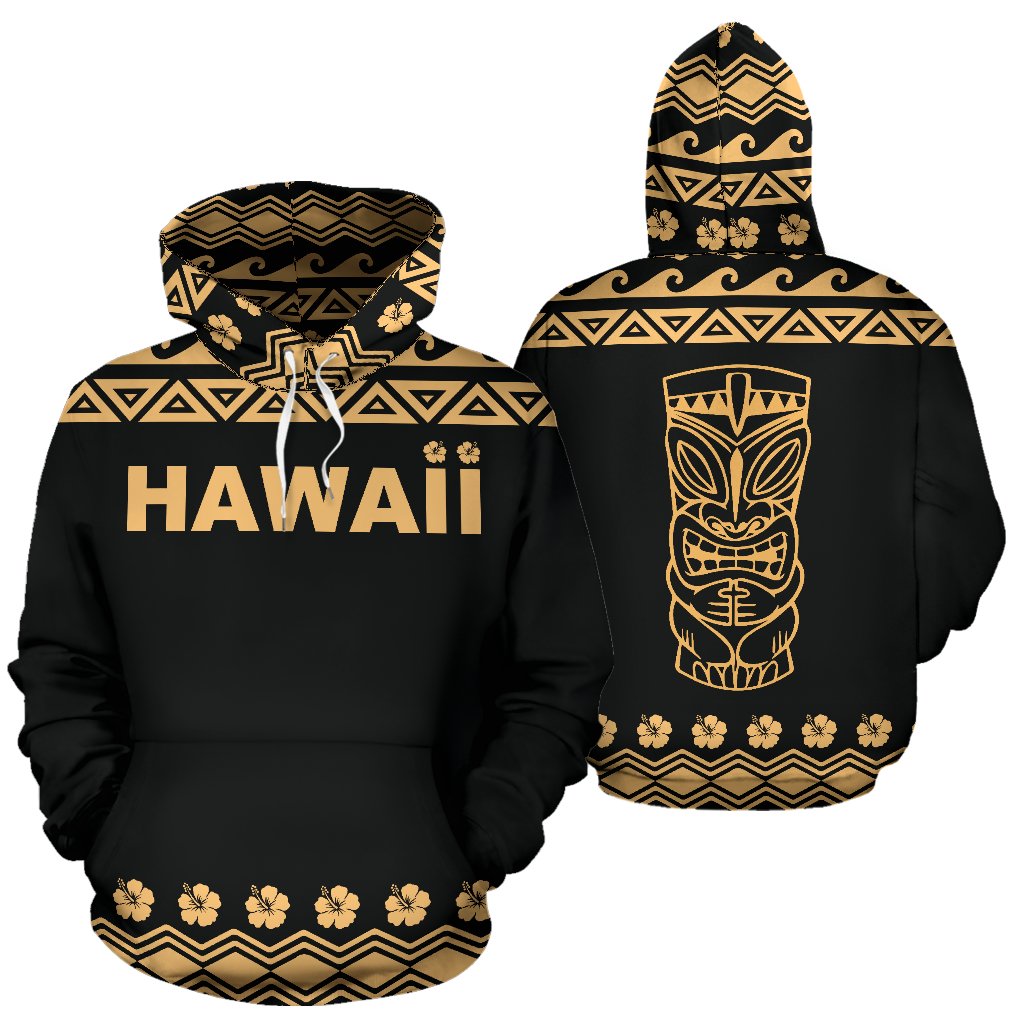 Hawaii All Over Hoodie - Polynesian Tiki Hoodie - BN04