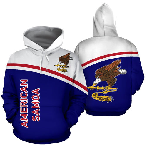 American Samoa All Over Hoodie - Polynesian Curve Version