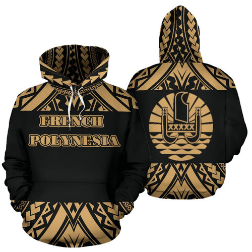 French Polynesia All Over Hoodie - Polynesian Gold Version