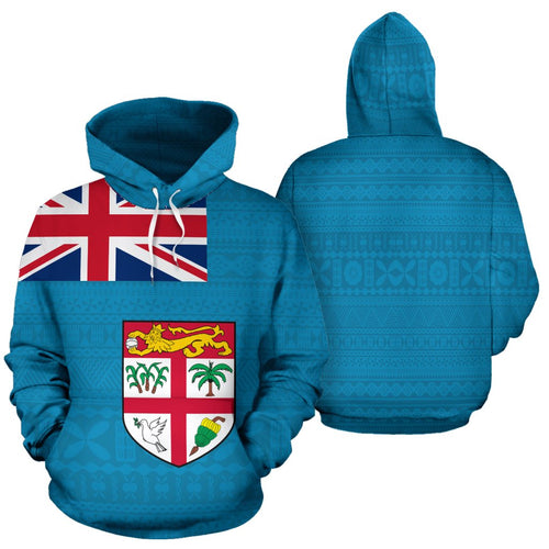 Fiji Flag All Over Hoodie - Polynesian Hoodie Style