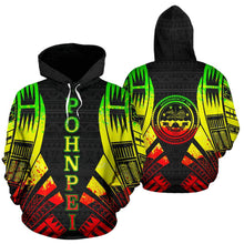 Load image into Gallery viewer, Pohnpei All Over Hoodie - Reggae Color Tattoo Style