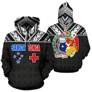 Tonga And Samoa All Over Hoodie - Polynesian Combine Style