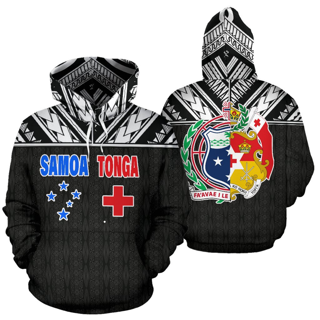 Tonga And Samoa All Over Hoodie - Polynesian Combine Style