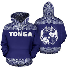 Load image into Gallery viewer, Tonga All Over Hoodie - Polyesian Purple And White - BN09