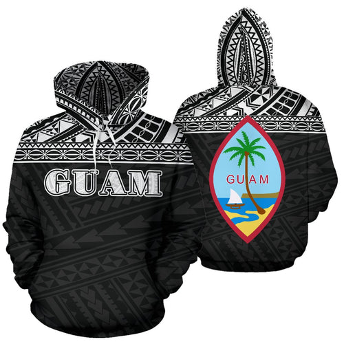 Guam All Over Hoodie - Polynesian Black Version