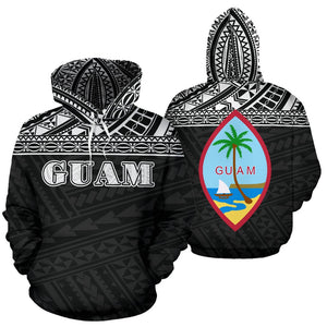 Guam All Over Hoodie - Polynesian Black Version