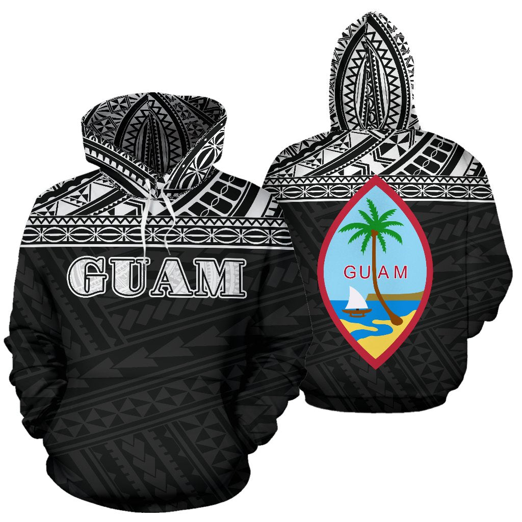 Guam All Over Hoodie - Polynesian Black Version