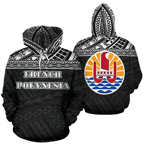 French Polynesia All Over Hoodie - Polynesian Black Version