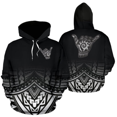 olynesian All Over Hoodie - Shaka Black Version