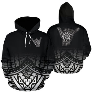 olynesian All Over Hoodie - Shaka Black Version
