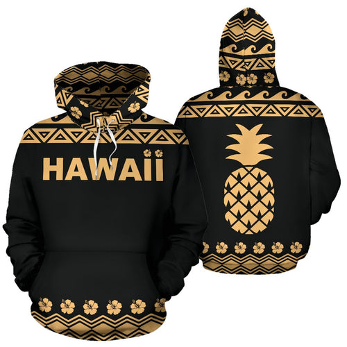 Hawaii All Over Hoodie - Polynesian Pineapple Hoodie - BN04