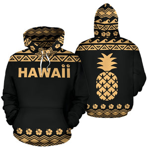 Hawaii All Over Hoodie - Polynesian Pineapple Hoodie - BN04