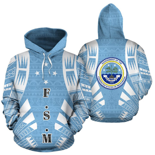 Seal Of The Federated States Of Micronesia All Over Hoodie - Polynesian Tattoo Style