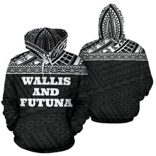 Load image into Gallery viewer, Wallis And Futuna All Over Hoodie - Polynesian Black Version - BN04