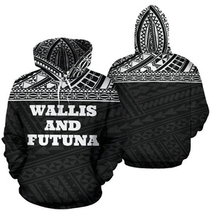 Wallis And Futuna All Over Hoodie - Polynesian Black Version - BN04