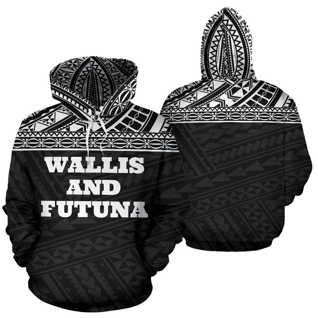 Wallis And Futuna All Over Hoodie - Polynesian Black Version - BN04