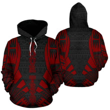 Load image into Gallery viewer, Poly All Over Hoodie - Polynesian Tattoo Red Custom Style 