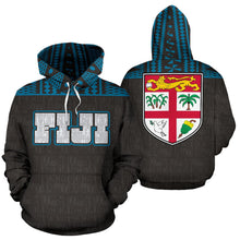 Load image into Gallery viewer, Fiji Tapa All Over Hoodie - Blue - NN5