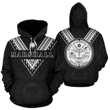 Load image into Gallery viewer, Marshall Islands All Over Hoodie - Black White Sailor Style 