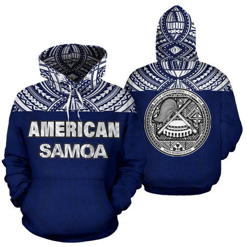 American Samoa All Over Hoodie - Polynesian Blue Version