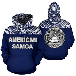 American Samoa All Over Hoodie - Polynesian Blue Version