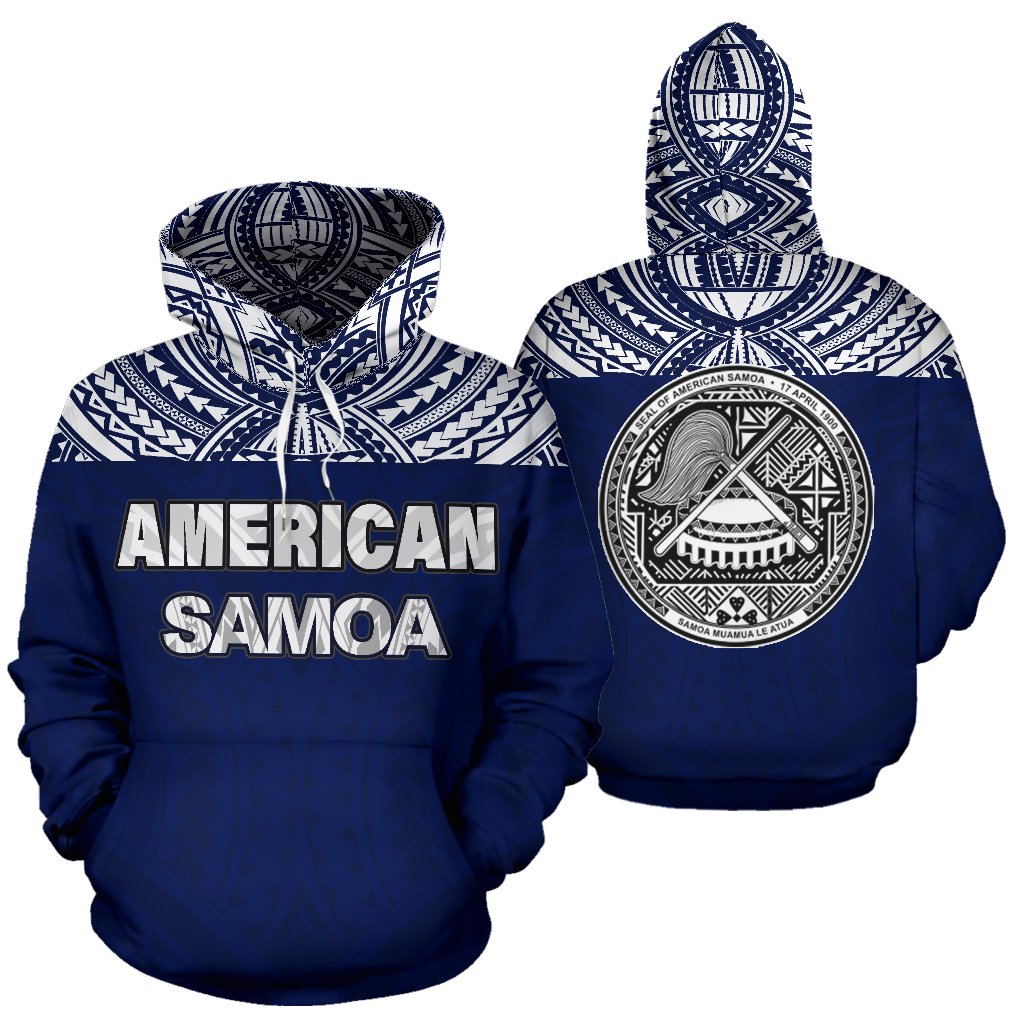 American Samoa All Over Hoodie - Polynesian Blue Version