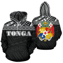 Load image into Gallery viewer, Tonga All Over Hoodie - Polynesian Black Version