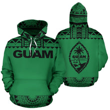 Load image into Gallery viewer, Guam All Over Hoodie - Polynesian Green And Black - BN09