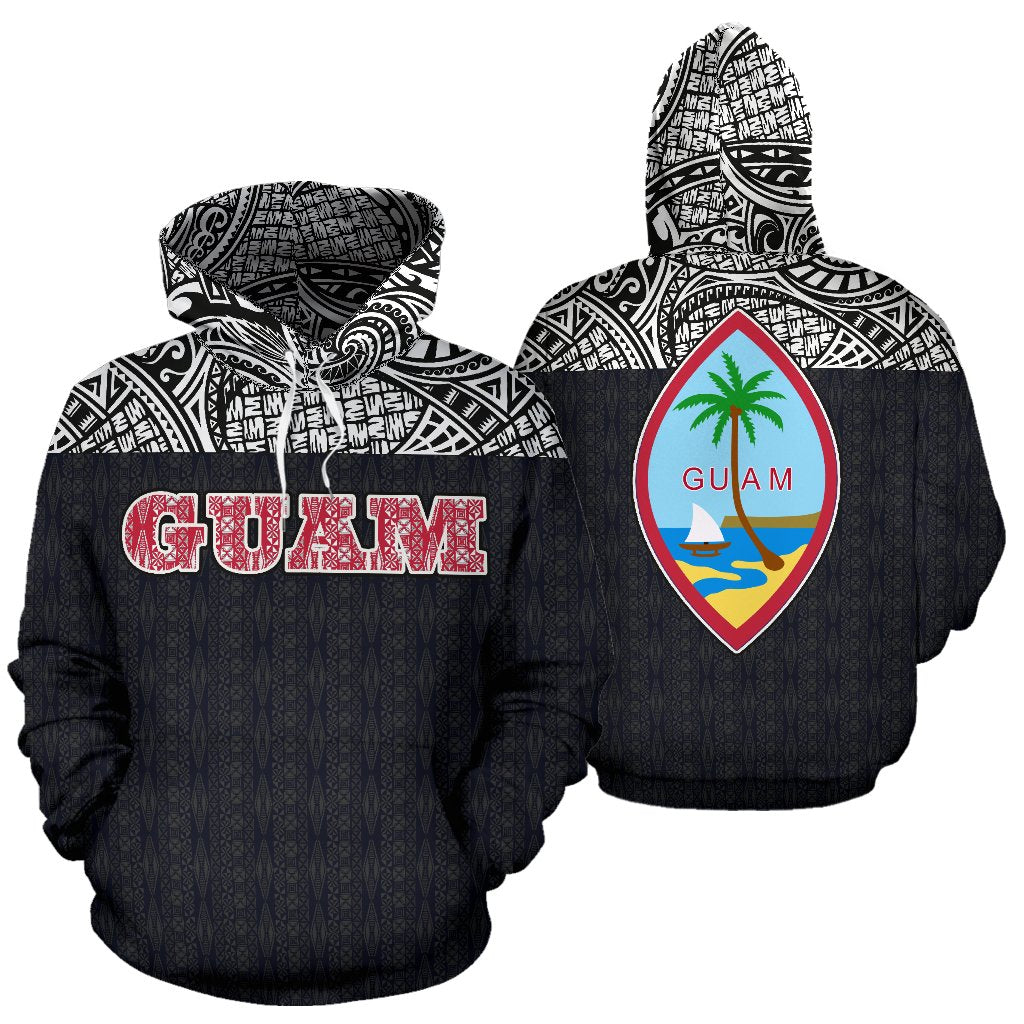 Guam All Over Hoodie - Polynesian Black Version - BN09